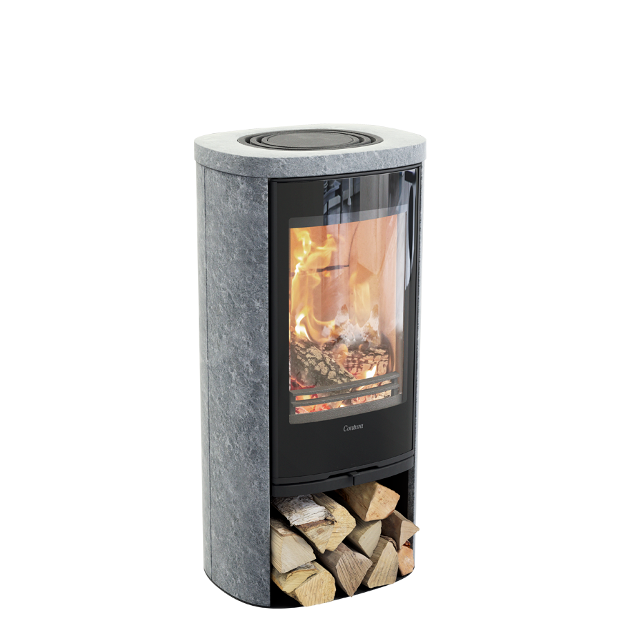 Contura 820 TG Style Speckstein Schwarz Glasfront
