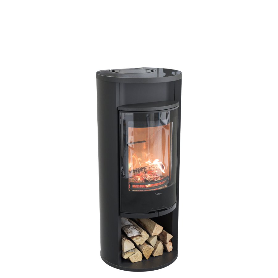 Contura 610G:2 Style mit Gusseisentür Korpus schwarz Glas-Abdeckung