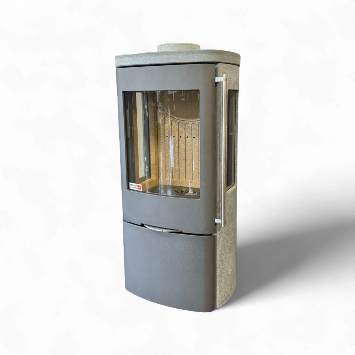 Jydepejsen Senza Soapstone Grey Steel, Wood-Burning Stove