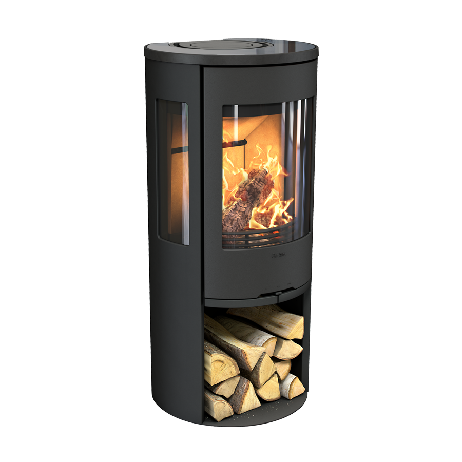Contura 556 Style, Schwedenofen, Stahl, Gusseisenfront, Glas, Schwarz