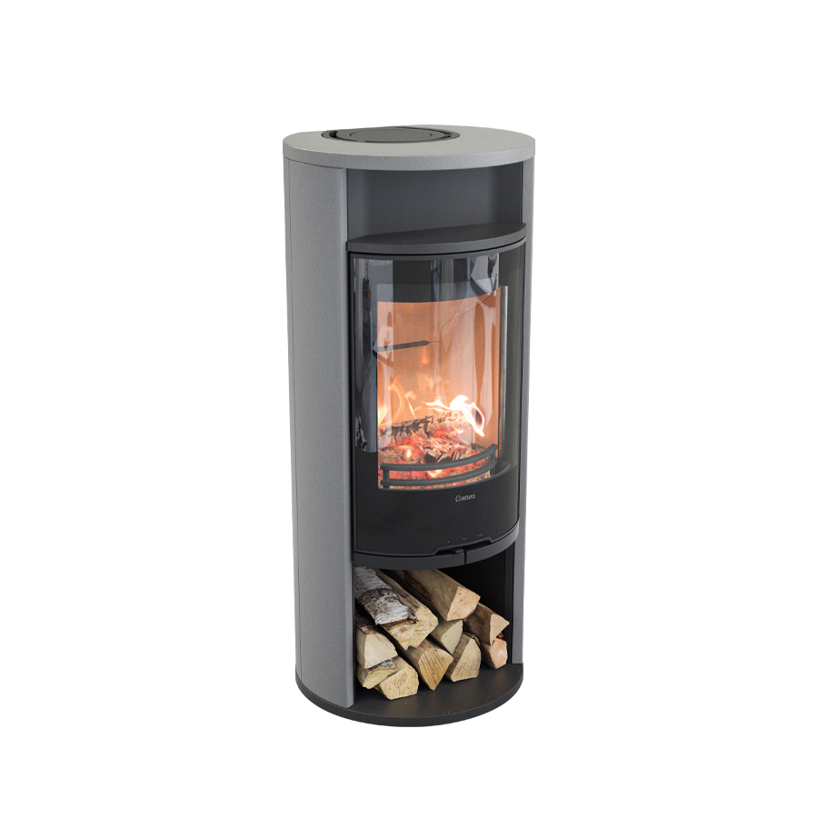 Contura 610 Style, Schwedenofen, Artstone, Glasfront, Warmhaltefach, Schwarz