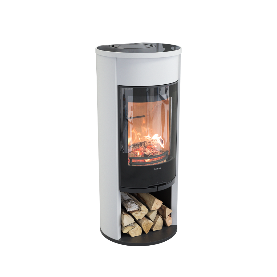 Contura 610 Style, Schwedenofen, Stahl, Glasfront, Glas-Abdeckung, Frontblende, Weiss