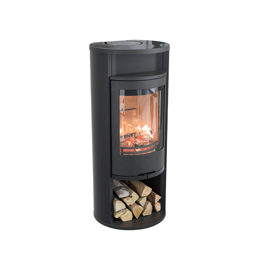 Contura 610 Style, Schwedenofen, Stahl, Gusseisenfront, Glas-Abdeckung, Warmhaltefach, Schwarz
