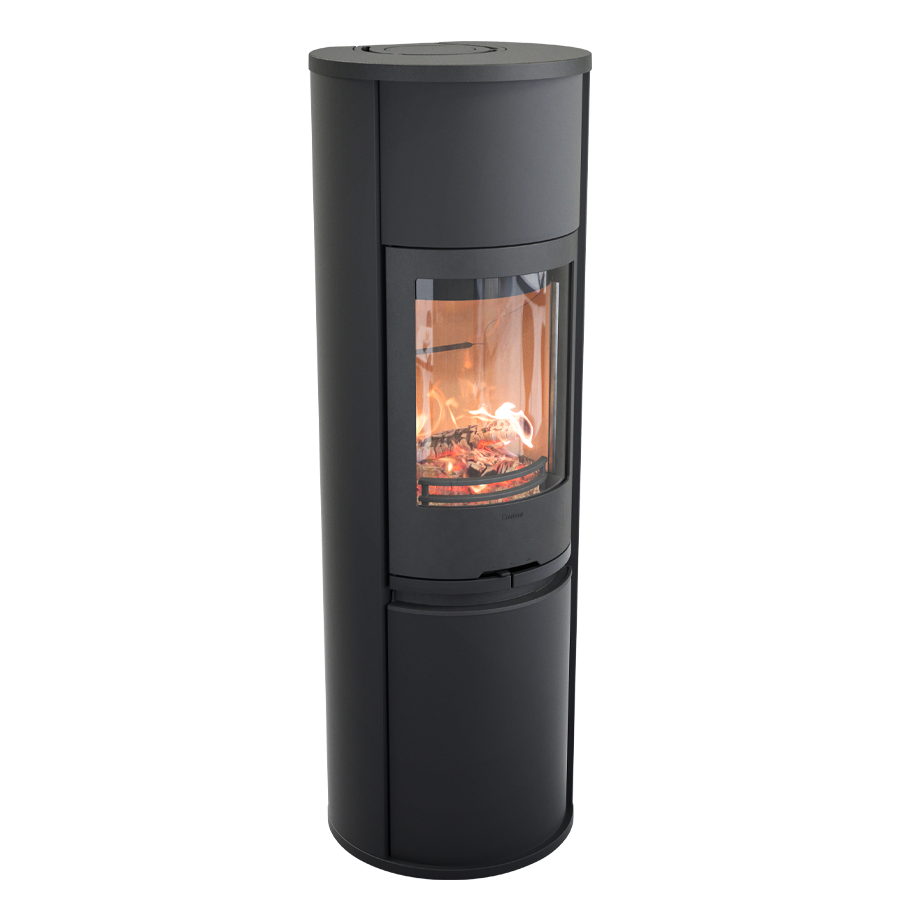 Contura 690 Style, Schwedenofen, Stahl, Gusseisenfront, Aluminium, Schwarz
