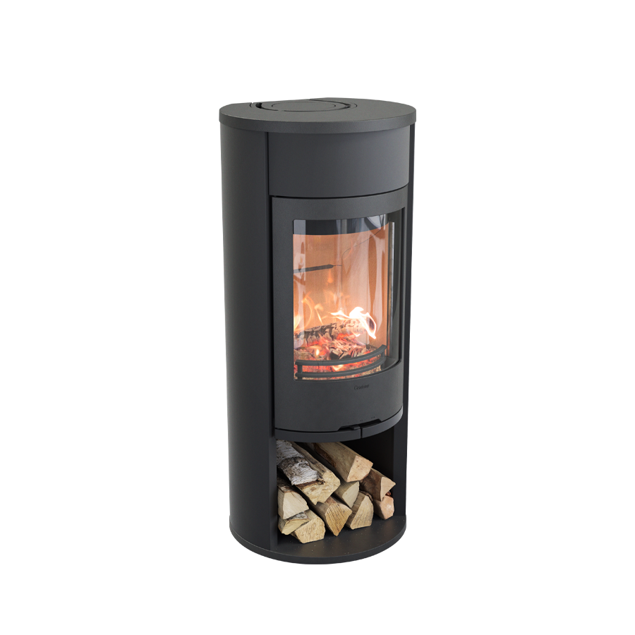 Contura 610 Style, Schwedenofen, Stahl, Gusseisenfront, Aluminium-Abdeckung, Warmhaltefach, Schwarz