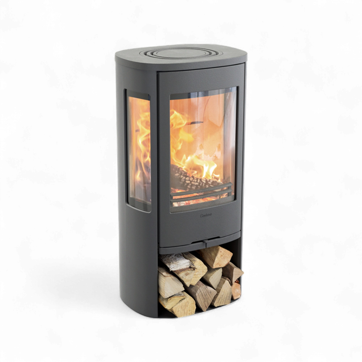Contura 856 Style, Schwedenofen, Stahl, Gusseisenfront, Aluminium, Grau