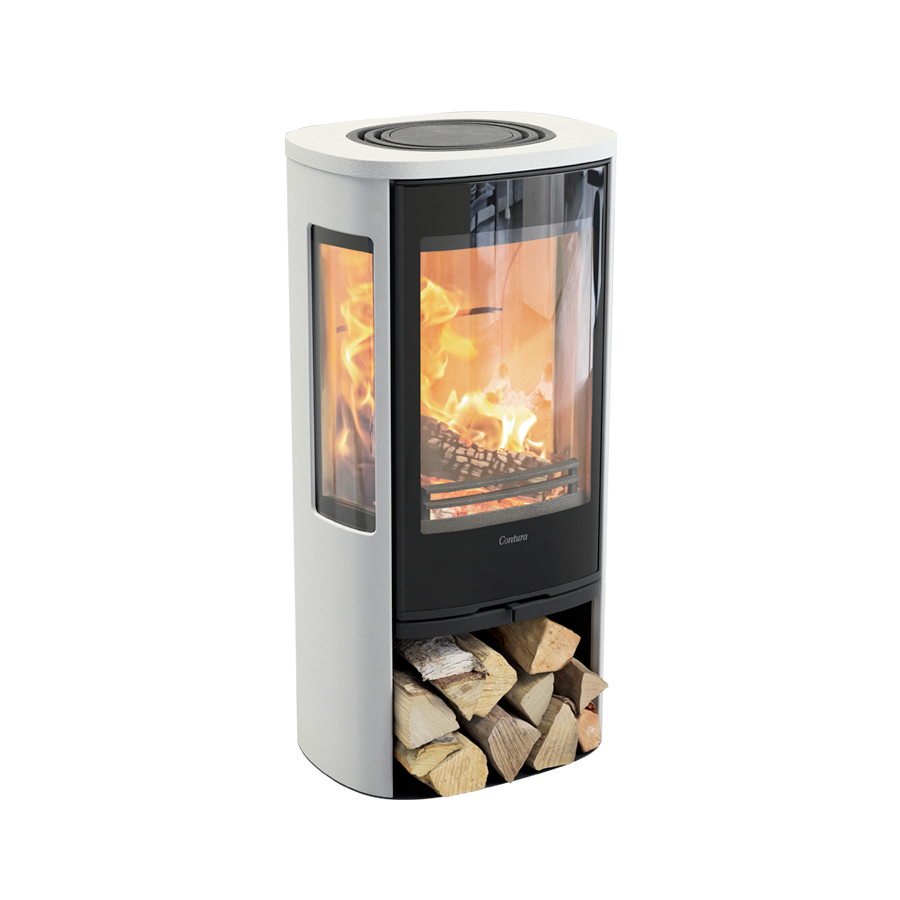 Contura 856G Style, Schwedenofen, Abdeckung aus Aluminium, weiss
