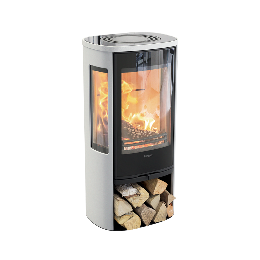 Contura 856G Style, Schwedenofen, Glas-Abdeckung, weiss