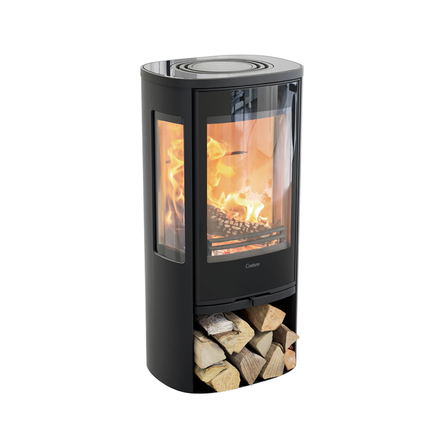 Contura 856G Style, Schwedenofen, Glas-Abdeckung, schwarz