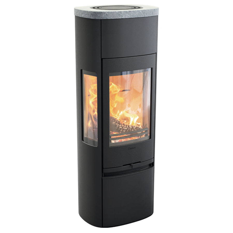 Contura 896 Style, Schwedenofen, Gusseisenfront, Speckstein, Schwarz