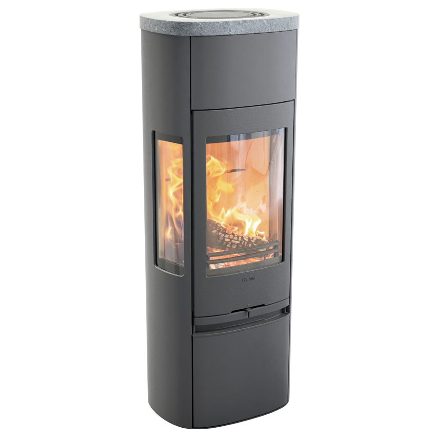 Contura 896 Style, Schwedenofen, Gusseisenfront, Speckstein, Grau