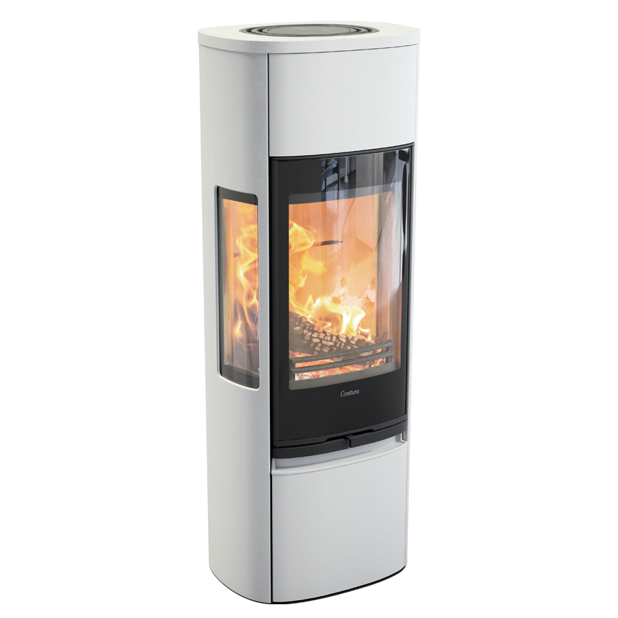 Contura 896G Style, Schwedenofen, Abdeckung aus Aluminium, weiss