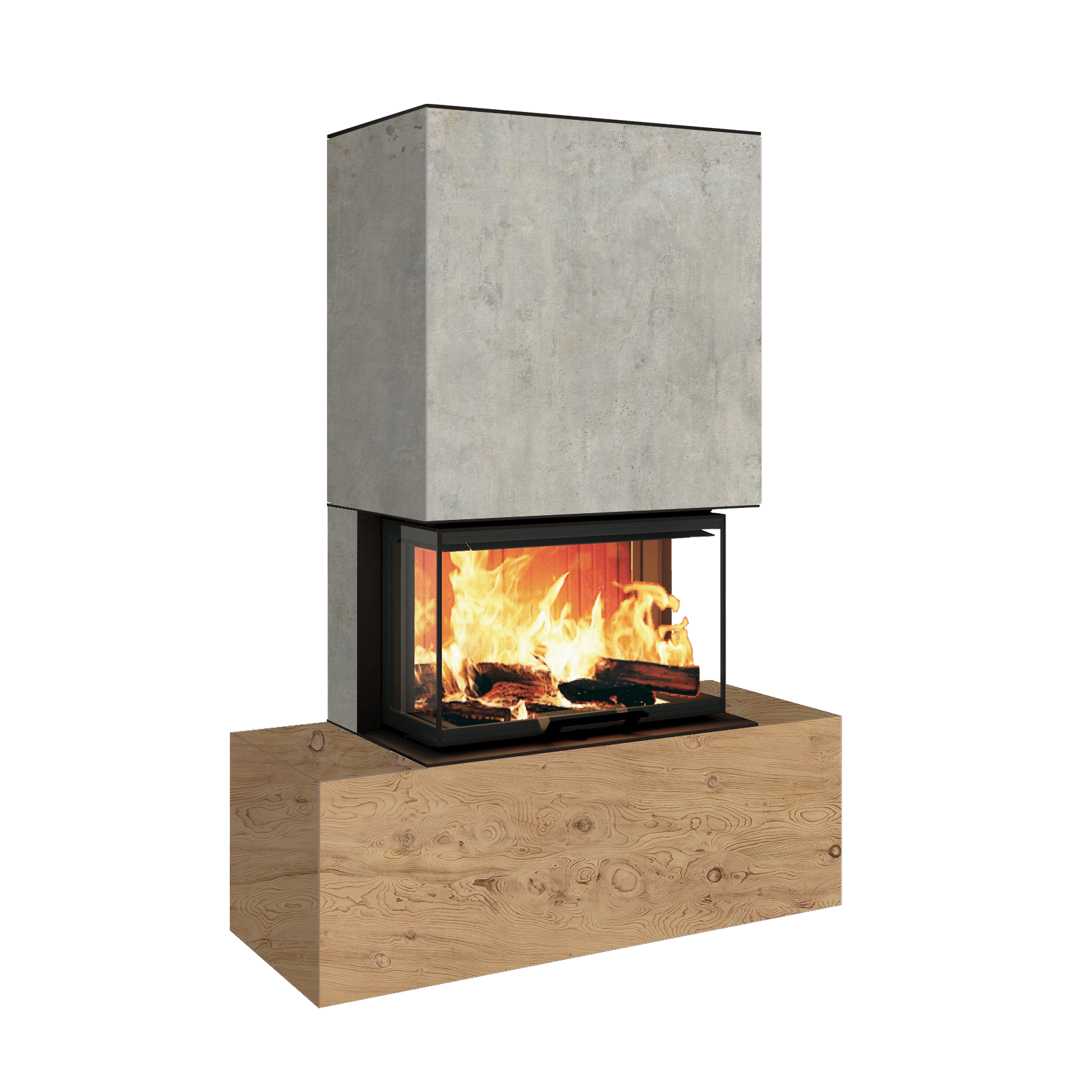 Neocube P21 FLR - Keramik Oberteil Beton, Unterteil La Boheme, Feel Free, Bank mittig