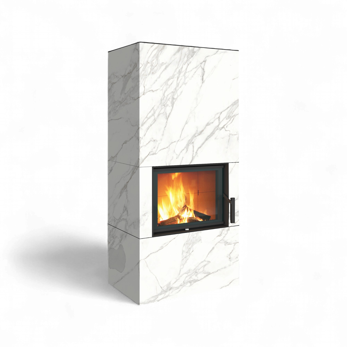 Neocube F10 céramique Calacatta, poêle à bois