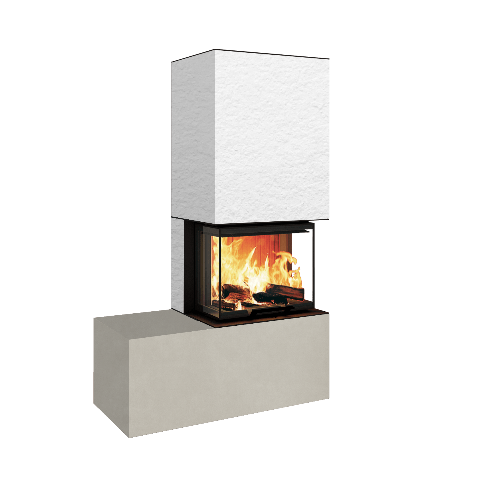 Neocube P13 FLR - Keramik Oberteil Phedra, Unterteil Nero Zimbabwe, Bank links