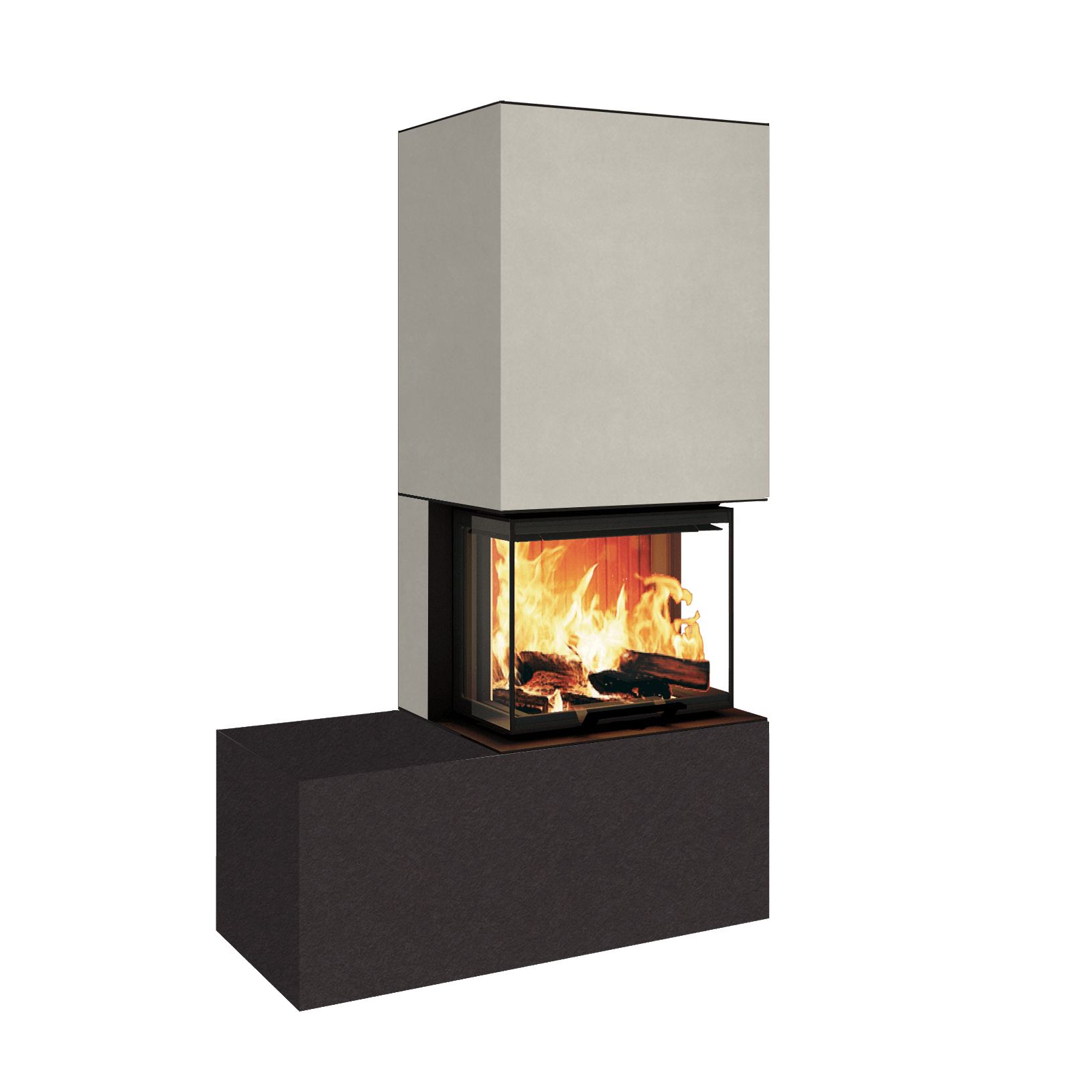 Neocube P13 FLR - Keramik Oberteil Phedra, Unterteil Nero Zimbabwe, Bank links