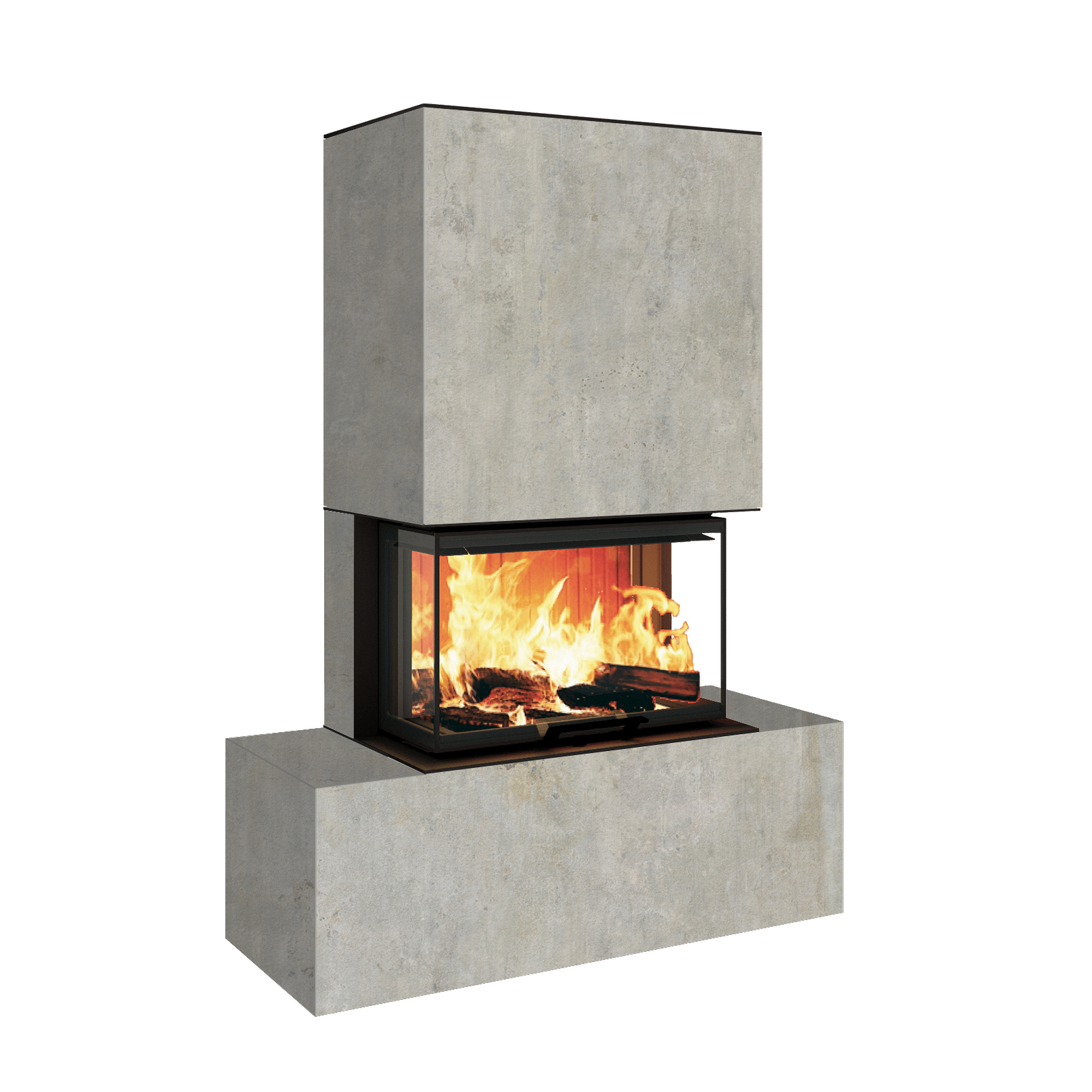 Neocube P21 FLR - Keramik Oberteil Beton, Unterteil La Boheme, Feel Free, Bank mittig