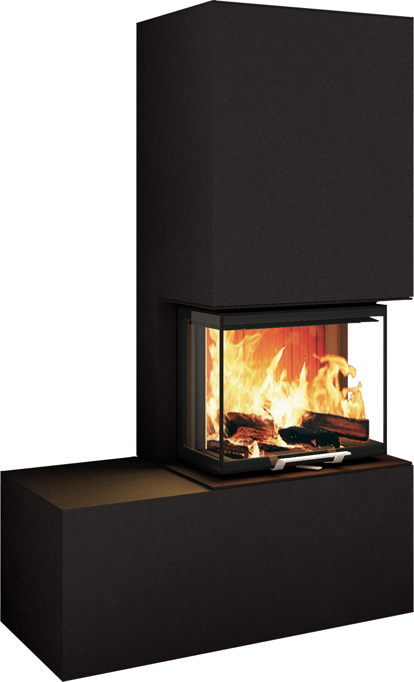 Neocube P13 FLR - Keramik Oberteil Phedra, Unterteil Nero Zimbabwe, Bank links