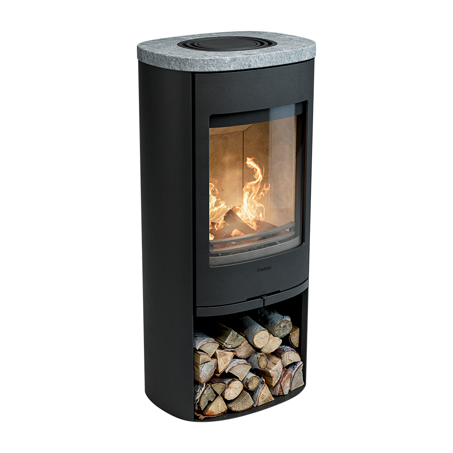 Contura 910 Style, Schwedenofen, Gusseisenfront, Speckstein, Schwarz