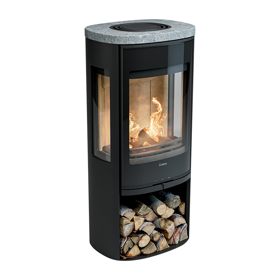 Contura 956G Style, Schwedenofen, Speckstein Abdeckung, schwarz