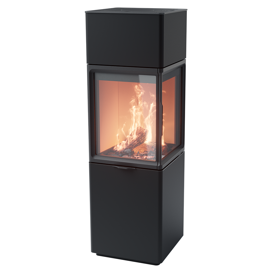 Contura 410, Schwedenofen, linksbündig mit hellem Thermotte, schwarz
