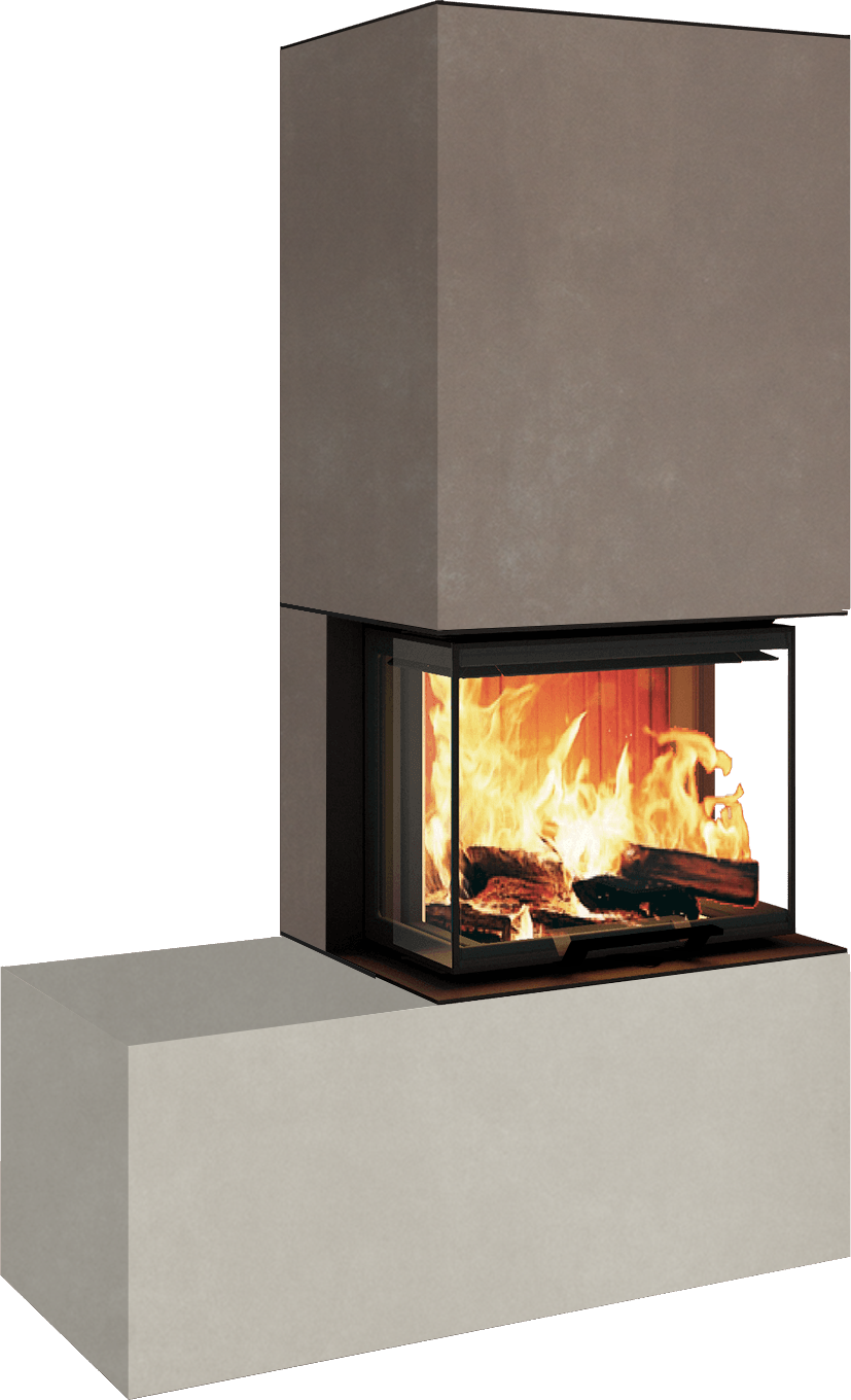 Neocube P13 FLR - Keramik Oberteil Phedra, Unterteil Nero Zimbabwe, Bank links