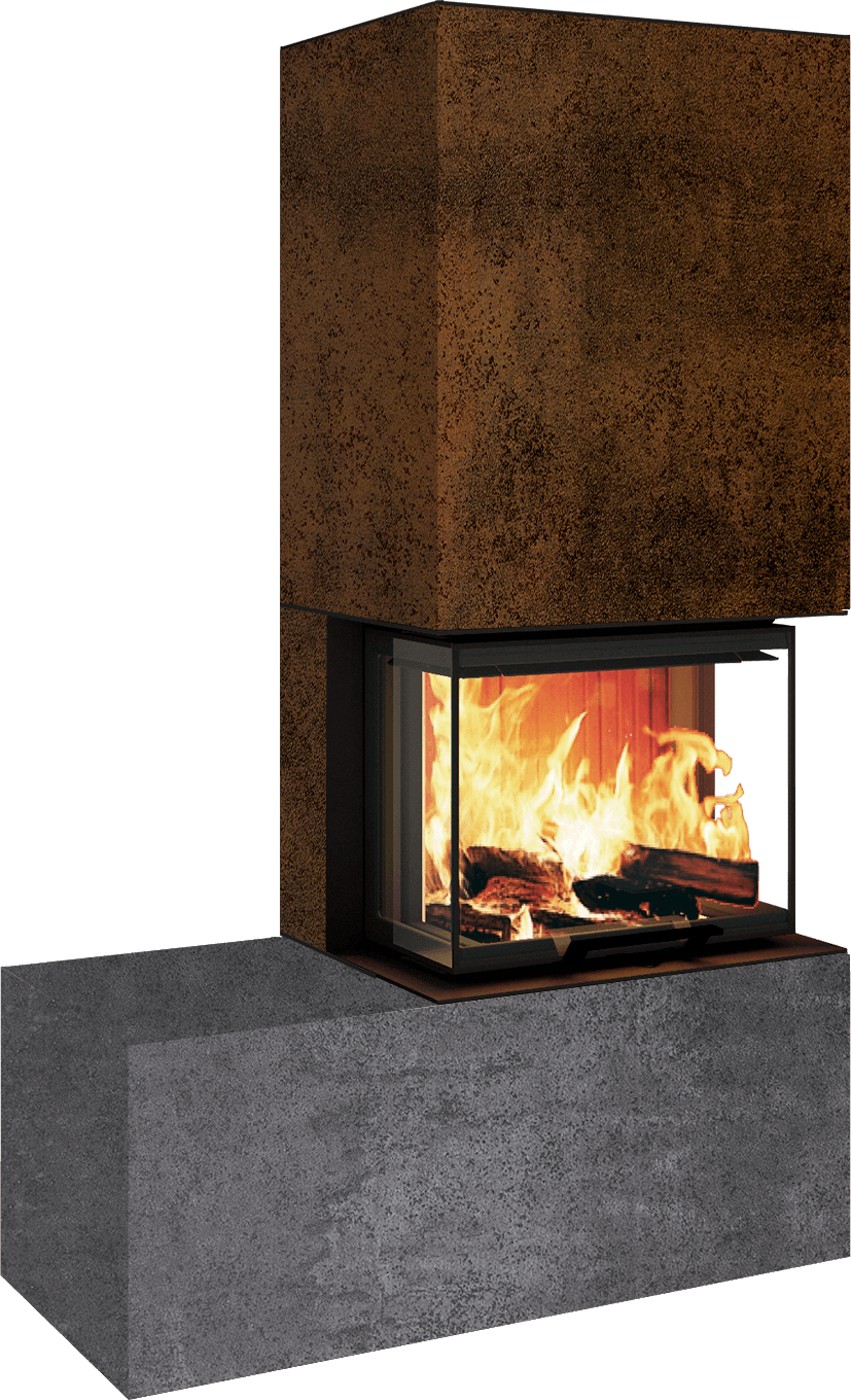 Neocube P13 FLR - Keramik Oberteil Phedra, Unterteil Nero Zimbabwe, Bank links