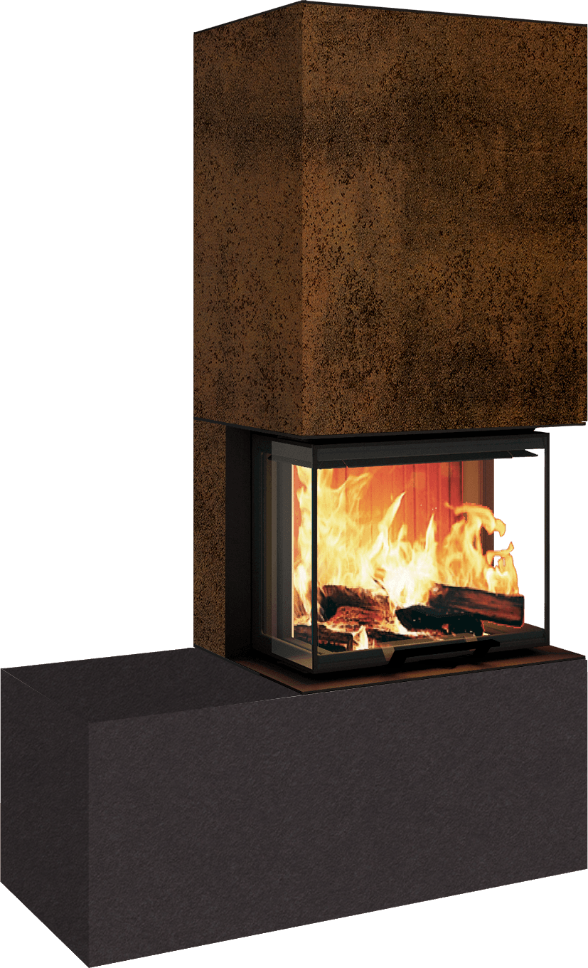Neocube P13 FLR - Keramik Oberteil Phedra, Unterteil Nero Zimbabwe, Bank links