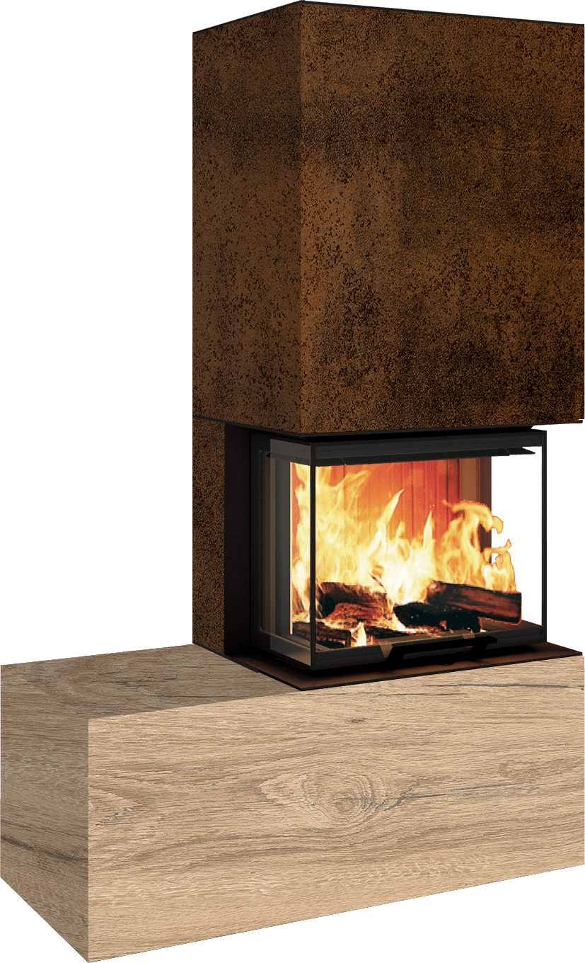 Neocube P13 FLR - Keramik Oberteil Phedra, Unterteil Nero Zimbabwe, Bank links