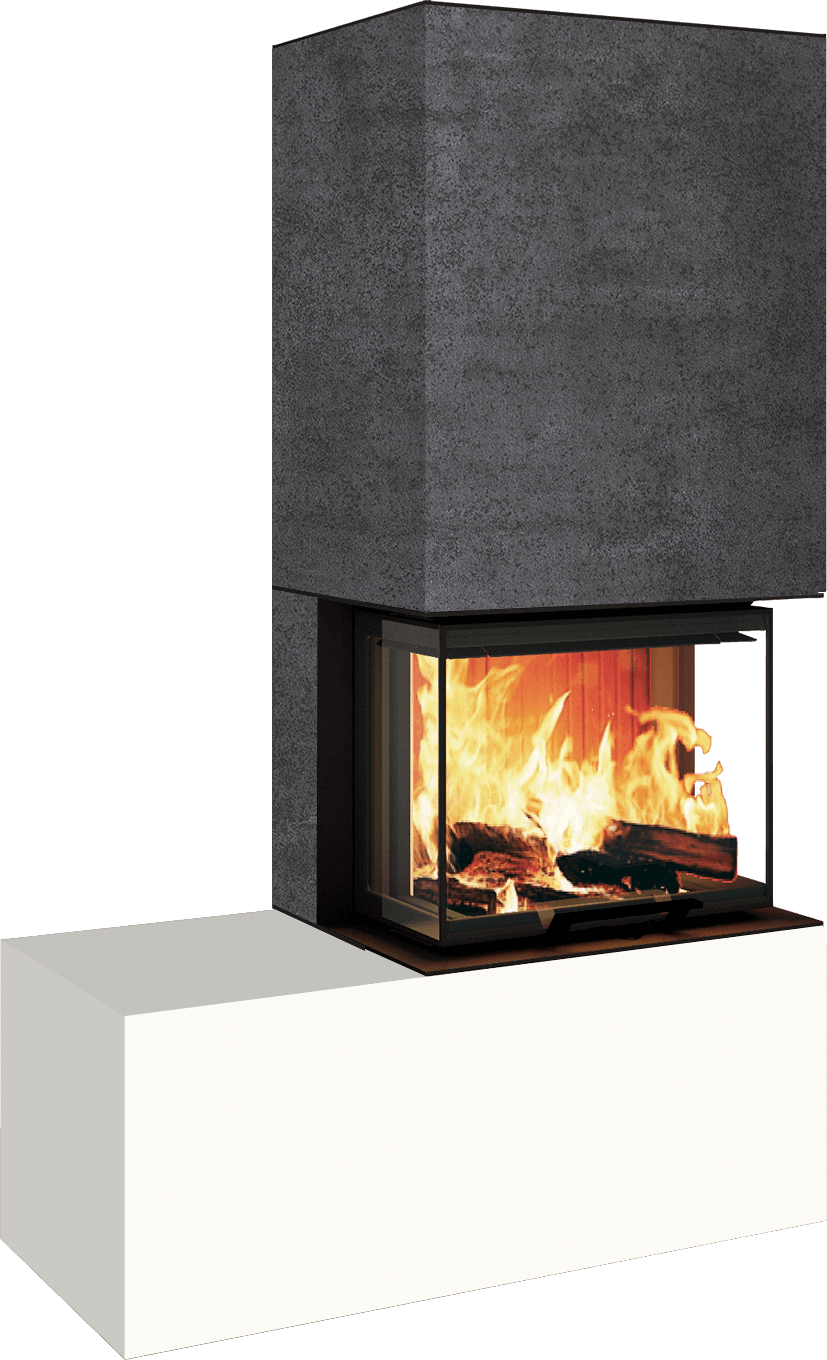 Neocube P13 FLR - Keramik Oberteil Phedra, Unterteil Nero Zimbabwe, Bank links