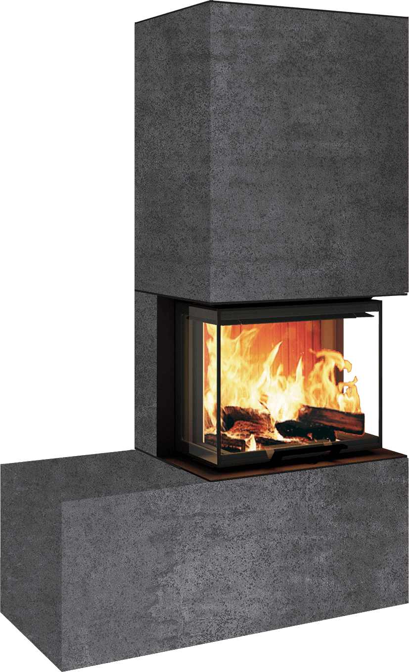 Neocube P13 FLR - Keramik Oberteil Phedra, Unterteil Nero Zimbabwe, Bank links