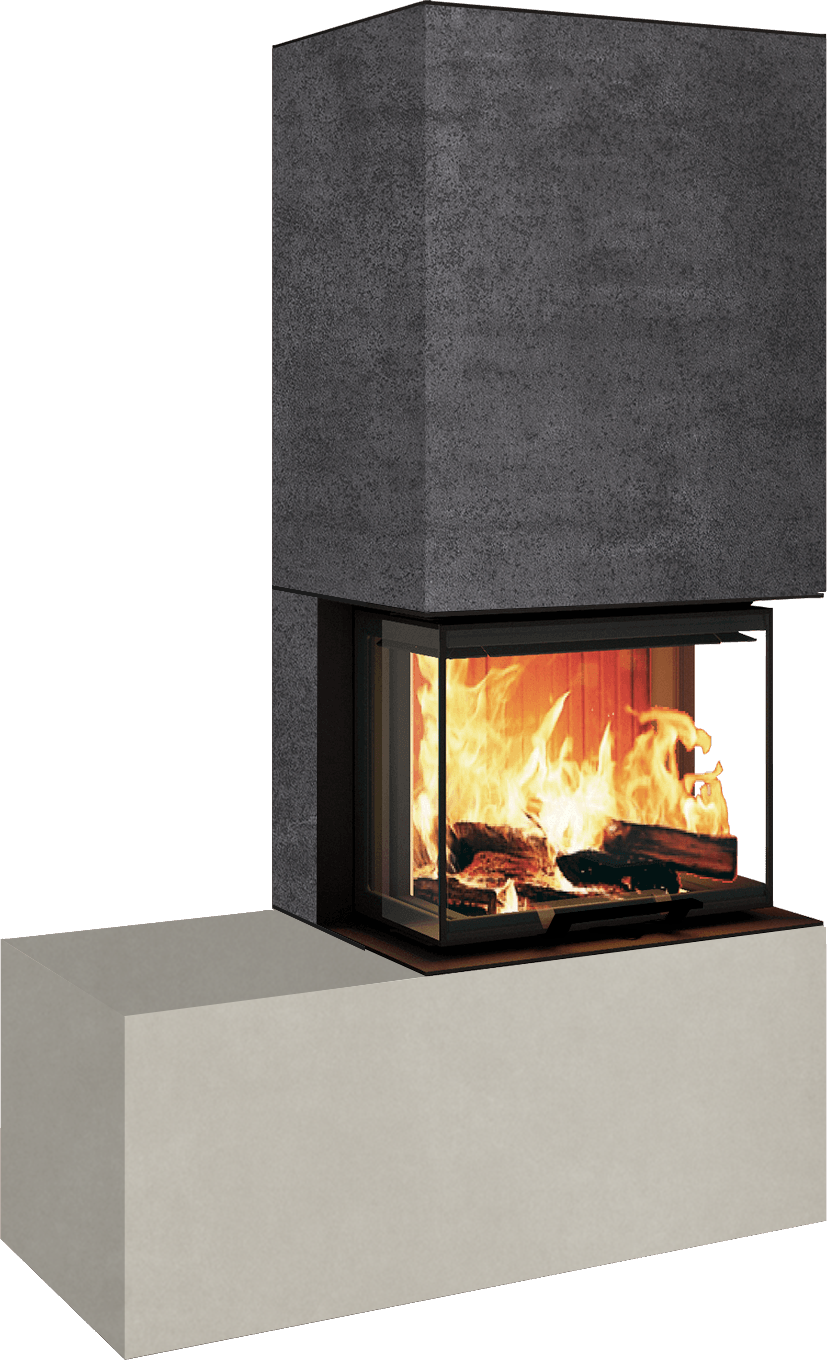 Neocube P13 FLR - Keramik Oberteil Phedra, Unterteil Nero Zimbabwe, Bank links
