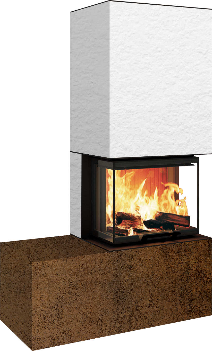 Neocube P13 FLR - Keramik Oberteil Phedra, Unterteil Nero Zimbabwe, Bank links