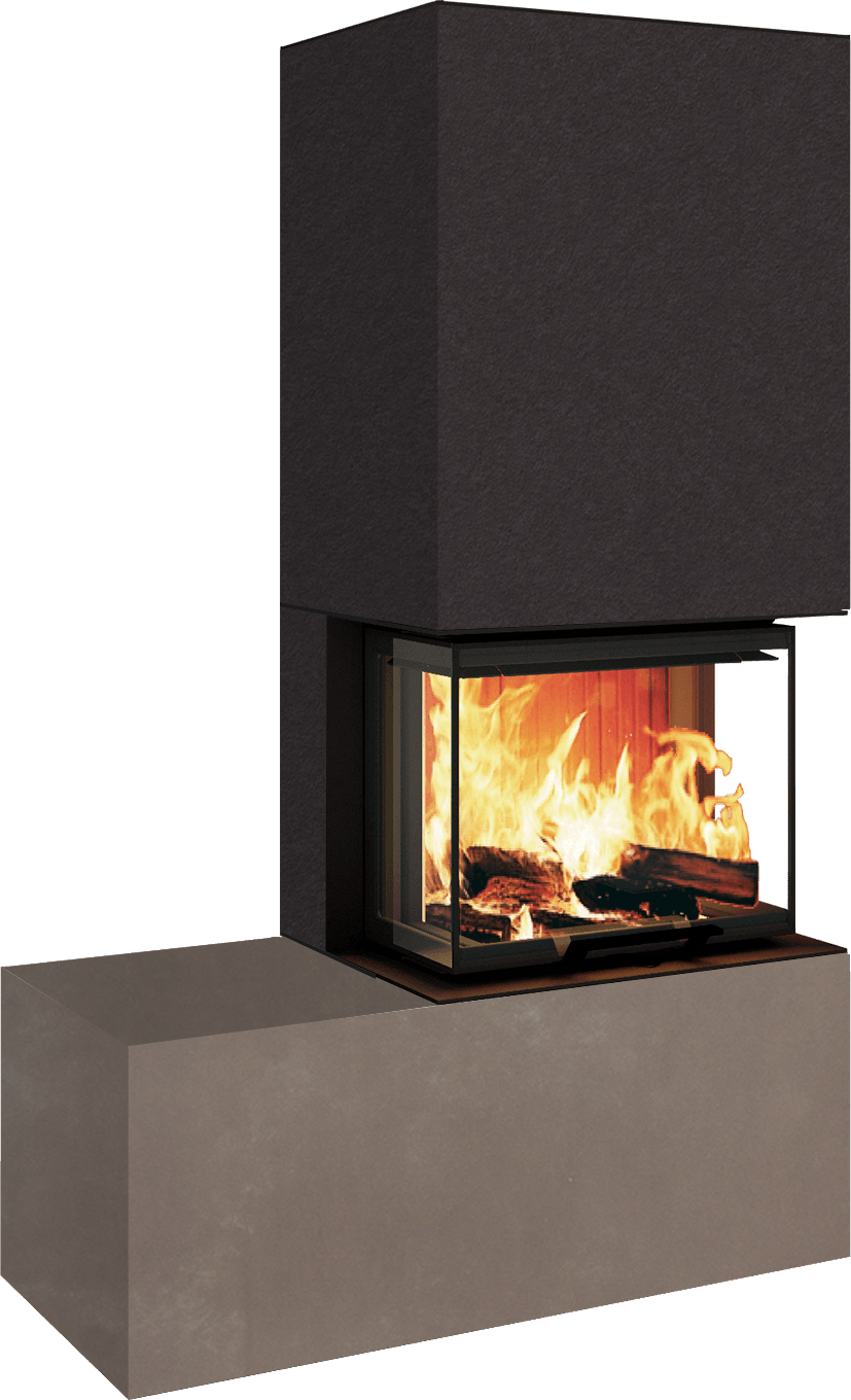 Neocube P13 FLR - Keramik Oberteil Phedra, Unterteil Nero Zimbabwe, Bank links