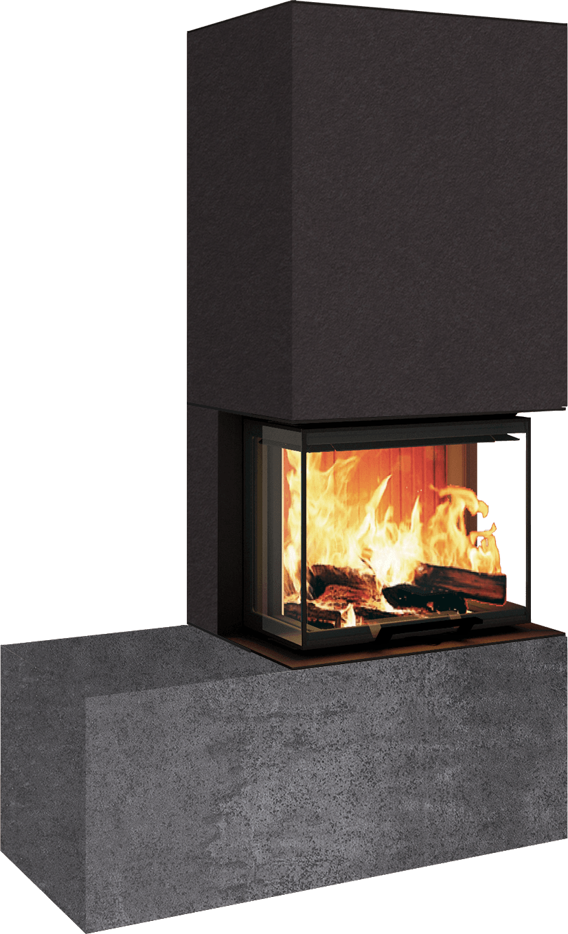 Neocube P13 FLR - Keramik Oberteil Phedra, Unterteil Nero Zimbabwe, Bank links