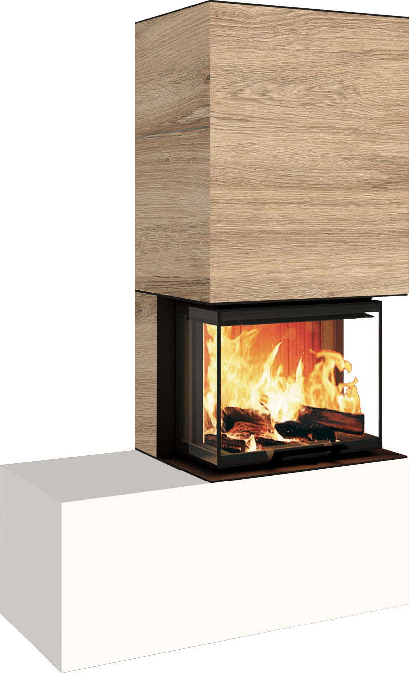 Neocube P13 FLR - Keramik Oberteil Phedra, Unterteil Nero Zimbabwe, Bank links