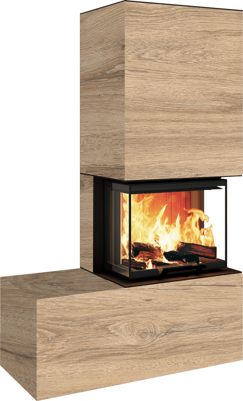 Neocube P13 FLR - Keramik Oberteil Phedra, Unterteil Nero Zimbabwe, Bank links