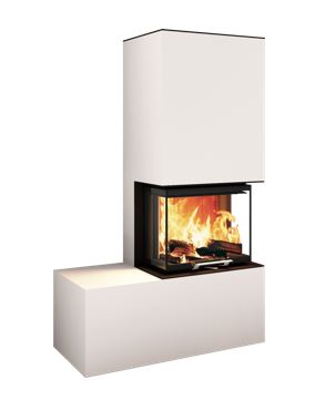 Neocube P13 FLR - Keramik Oberteil Phedra, Unterteil Nero Zimbabwe, Bank links