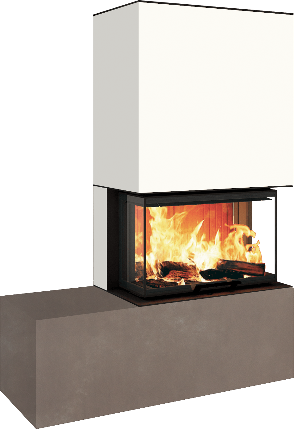 Neocube P23 - Keramik Oberteil und Unterteil Iron Corten Bank links