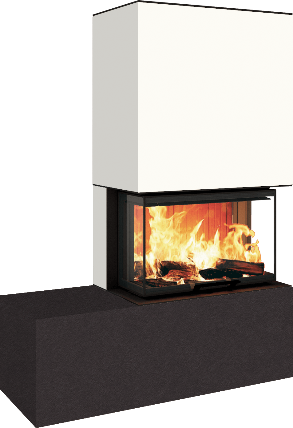 Neocube P23 - Keramik Oberteil und Unterteil Iron Corten Bank links