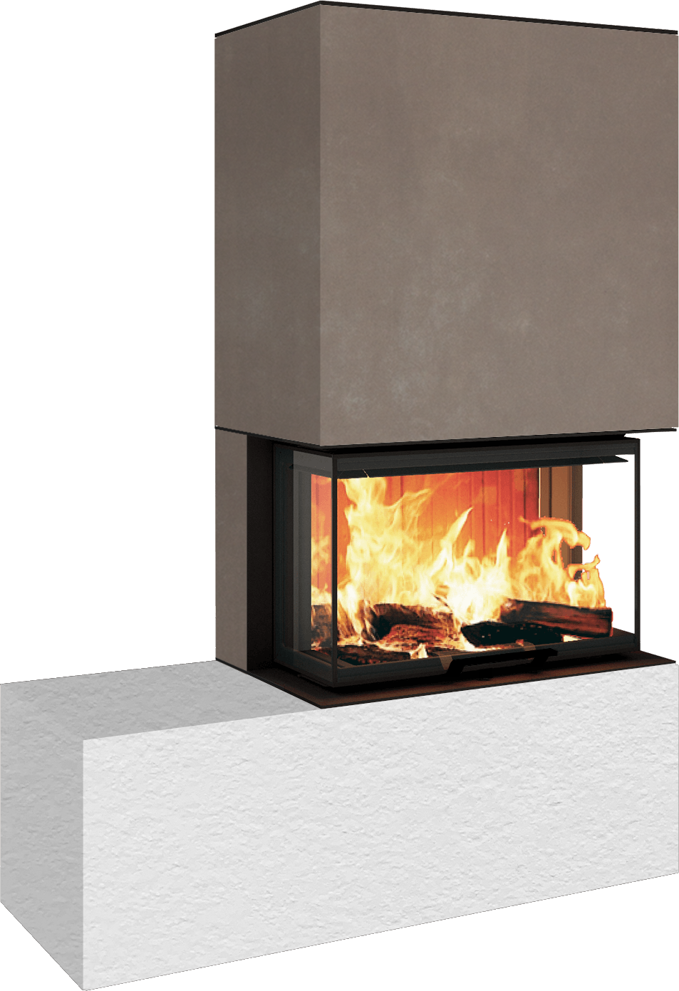 Neocube P23 - Keramik Oberteil und Unterteil Iron Corten Bank links