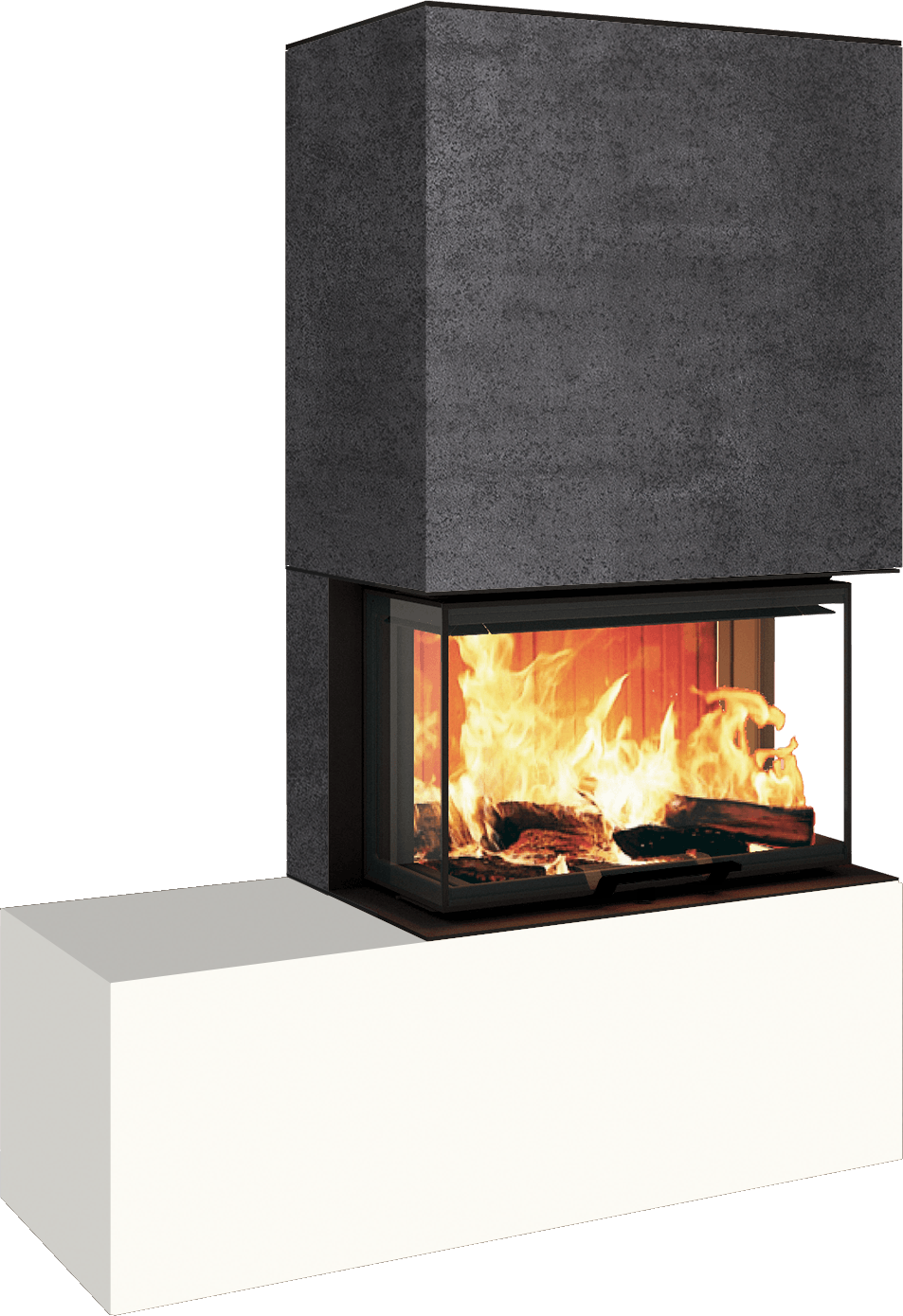 Neocube P23 - Keramik Oberteil und Unterteil Iron Corten Bank links