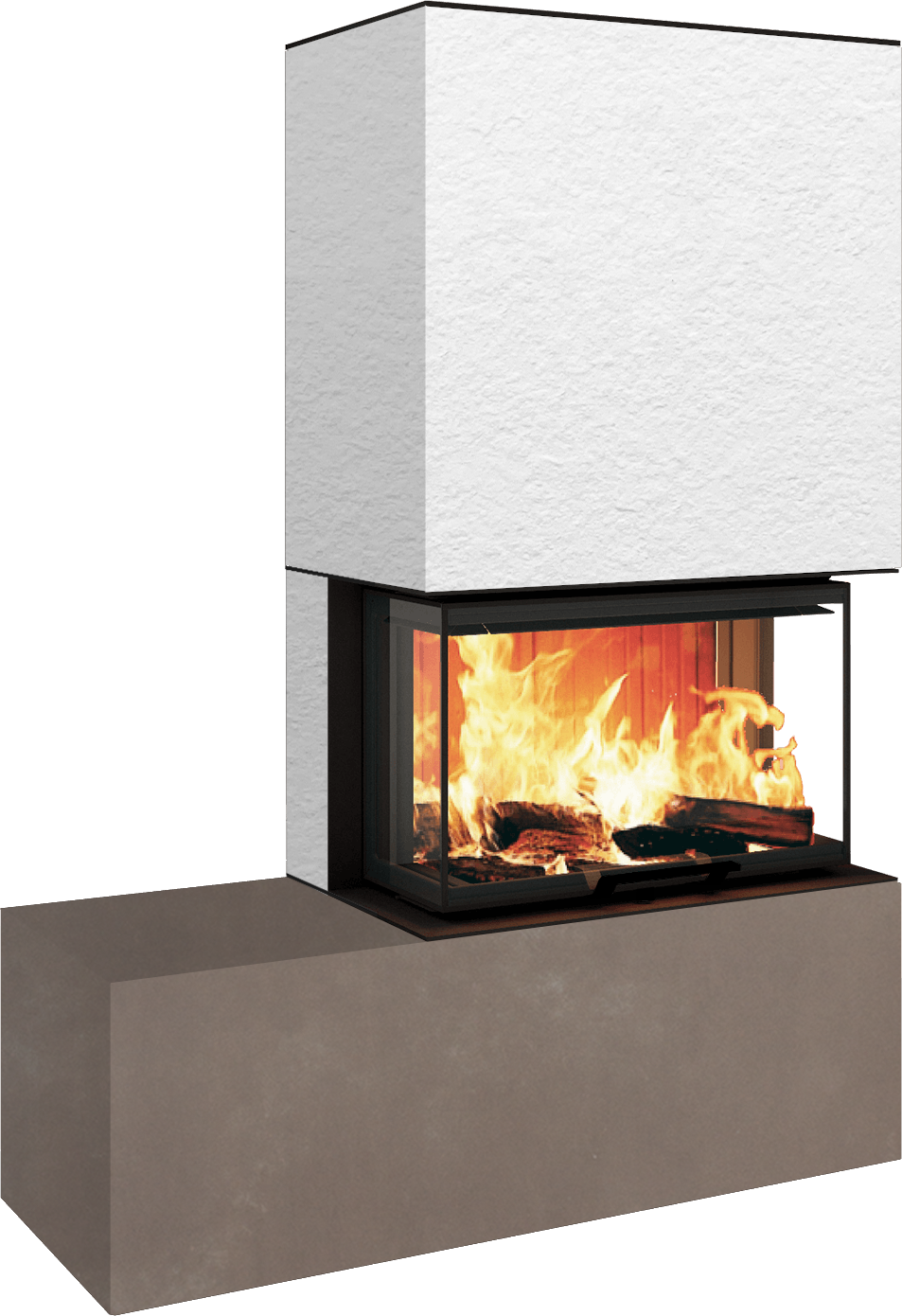 Neocube P23 - Keramik Oberteil und Unterteil Iron Corten Bank links