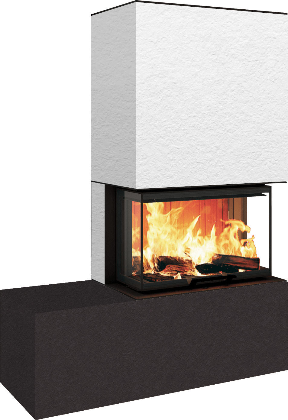 Neocube P23 - Keramik Oberteil und Unterteil Iron Corten Bank links