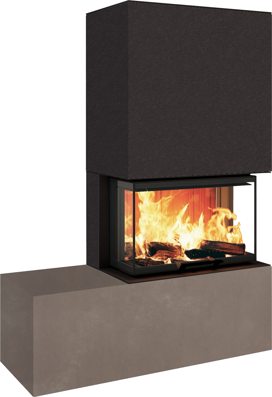 Neocube P23 - Keramik Oberteil und Unterteil Iron Corten Bank links