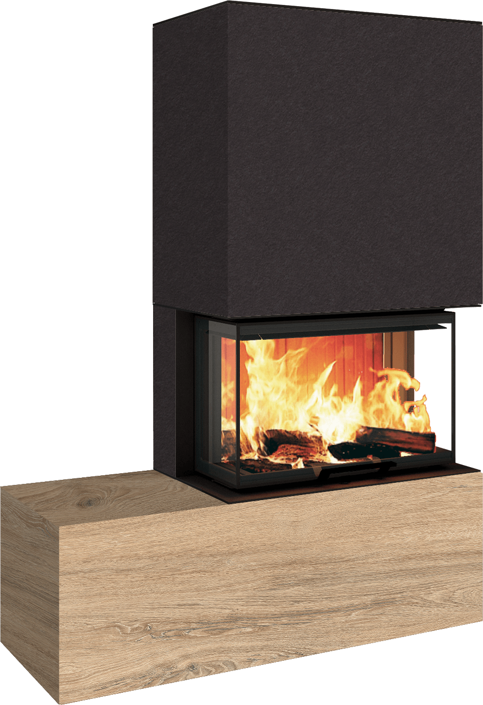 Neocube P23 - Keramik Oberteil und Unterteil Iron Corten Bank links