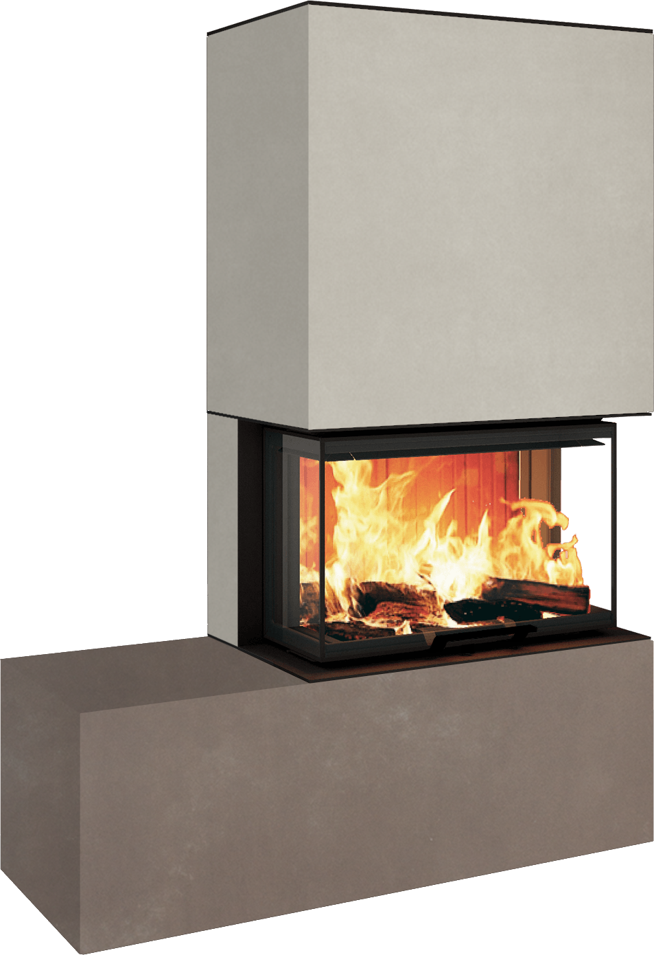 Neocube P23 - Keramik Oberteil und Unterteil Iron Corten Bank links