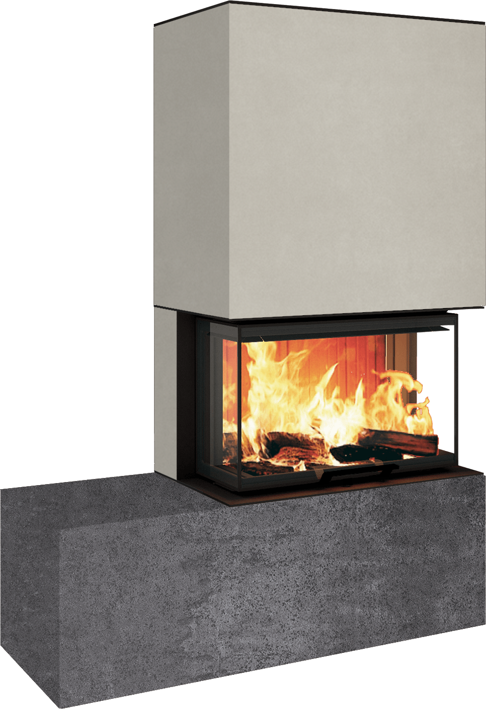 Neocube P23 - Keramik Oberteil und Unterteil Iron Corten Bank links