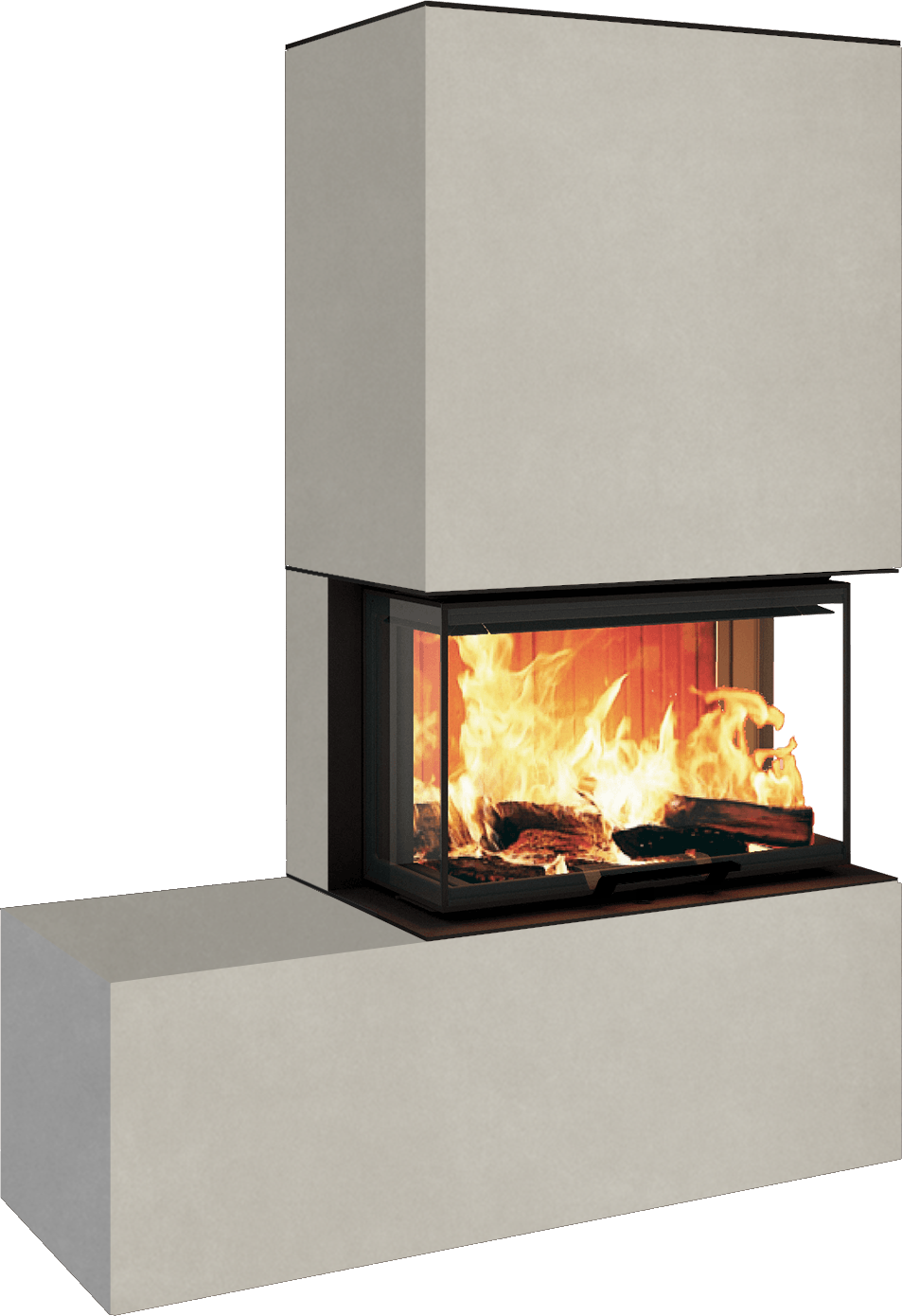 Neocube P23 - Keramik Oberteil und Unterteil Iron Corten Bank links