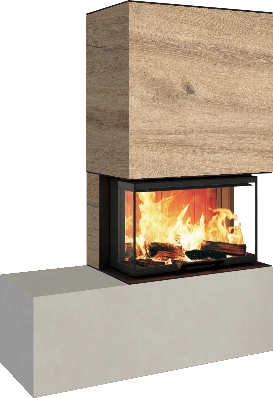Neocube P23 - Keramik Oberteil und Unterteil Iron Corten Bank links